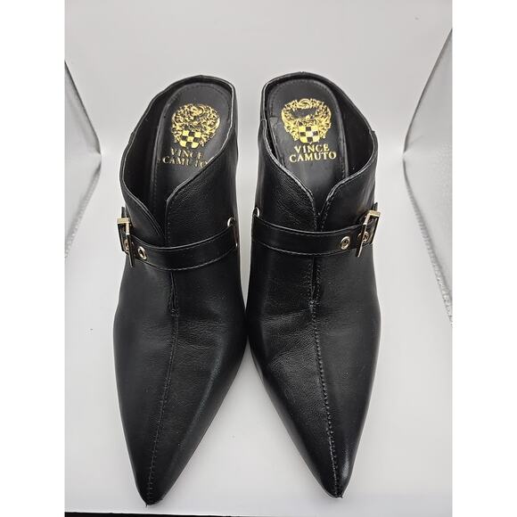Vince Camuto Maskelynn Bootie Black Size 9.5 Mule Pointed Toe Stiletto Slip On - Picture 2 of 10